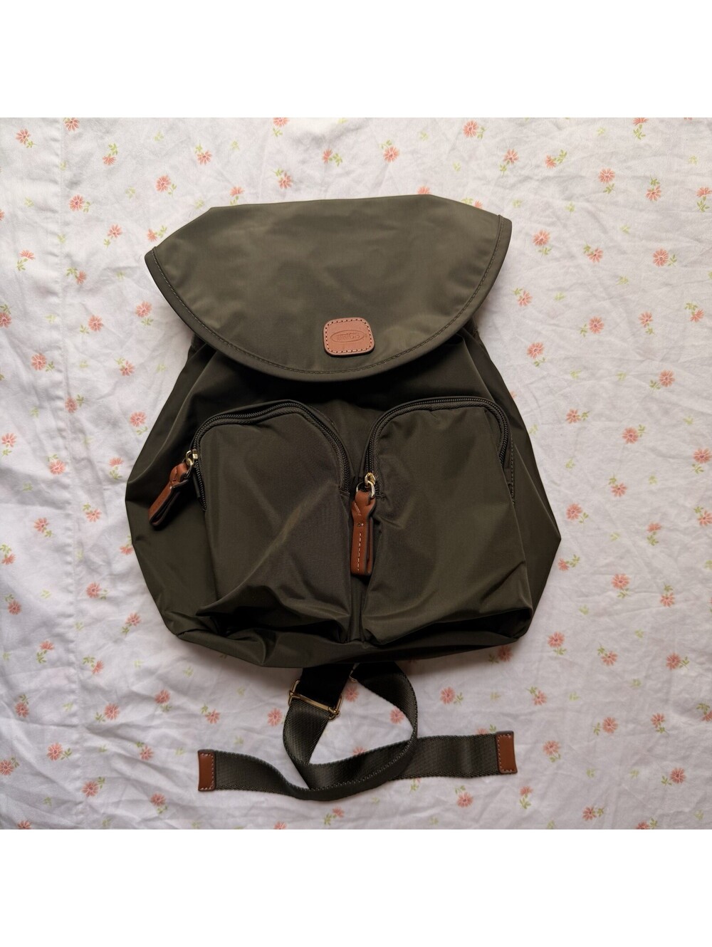 BRIC’S X-Travel Piccolo City Backpack Olive Green Nylon Water Resistant Bag EUC